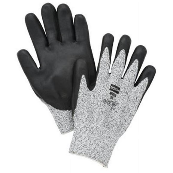 North by Honeywell NorthFlex Light Task Plus II Coated Gloves, Large, Black/Gray