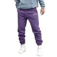 thumbnail image 3 of Men's Casual Pants Mens Autumn And Winter High Street Fashion Leisure Loose Sports Outdoor Running Sweater Pants Trousers Daily And Sports Purple M, 3 of 5