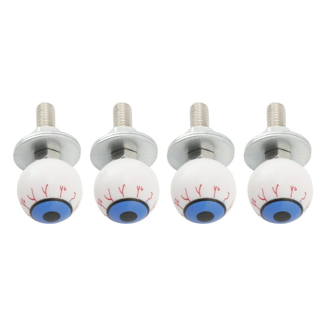 4x Motorcycle Bike Plastic Eyeball License Plate Bolt On Screw On Frame Nut