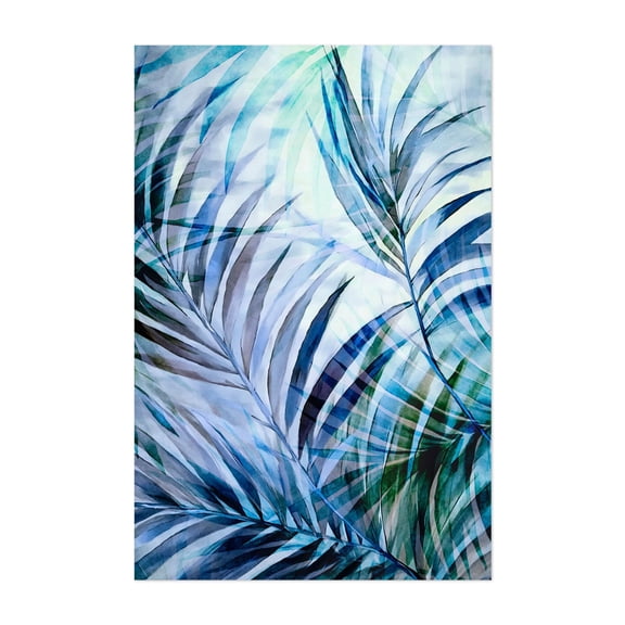 Blue Green Palm Cove - Painting Unframed Wall Art Print 5 x 7 inches