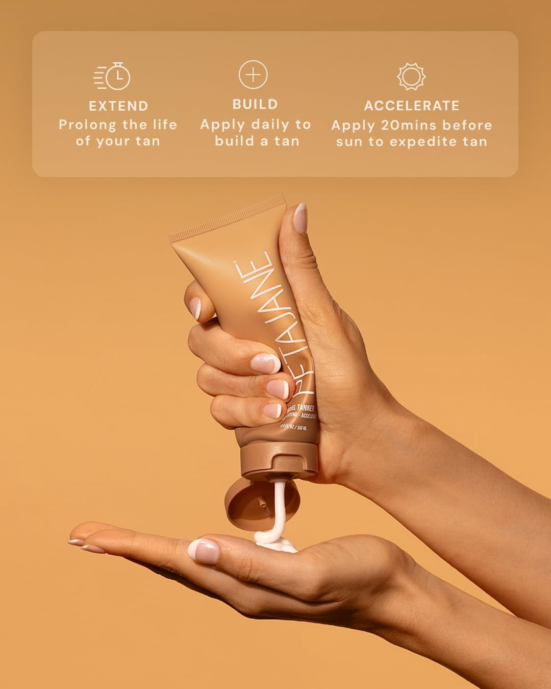 Peta Jane Travel Self-Tanning Lotion - Made in the USA - Lightweight, Streak-Free, Non-Sticky, Hydrating Sunless Tanner, 3.4oz