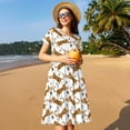 thumbnail image 4 of Fotbe Leopard Print Vestido Largo de Moda para Mujer, Vestido Tipo Camiseta con Manga Corta y Estilo Casual a Rayas y Bloques de Color, 4 of 6