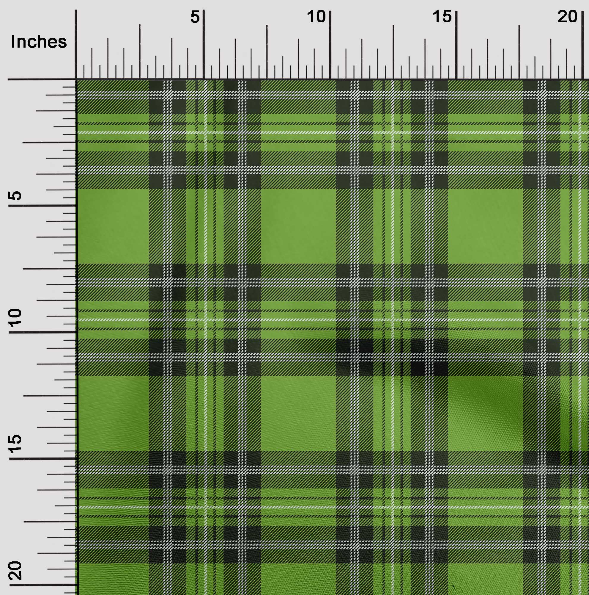 oneOone Cotton Flex Green Fabric Tartan Diy Clothing Quilting Fabric Print Fabric By Yard 40 Inch Wide-5388