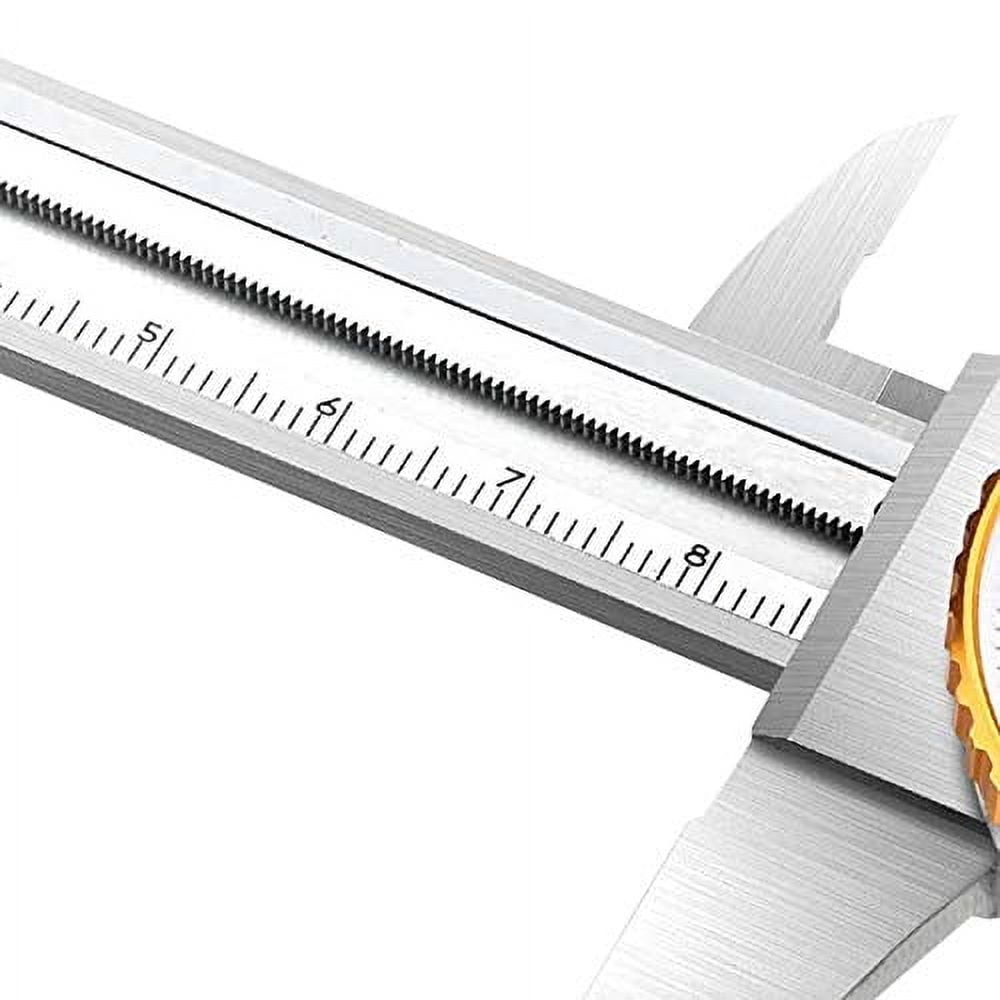Dial Calipers 15 cm, 0.02 mm Accuracy Stainless Steel Vernier Caliper Imperial Caliper Shockproof Metric Measuring Tool