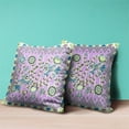 thumbnail image 3 of Pond Peacock Throw Pillow with Removable Cover in Purple Green Yellow 16x16, 3 of 8