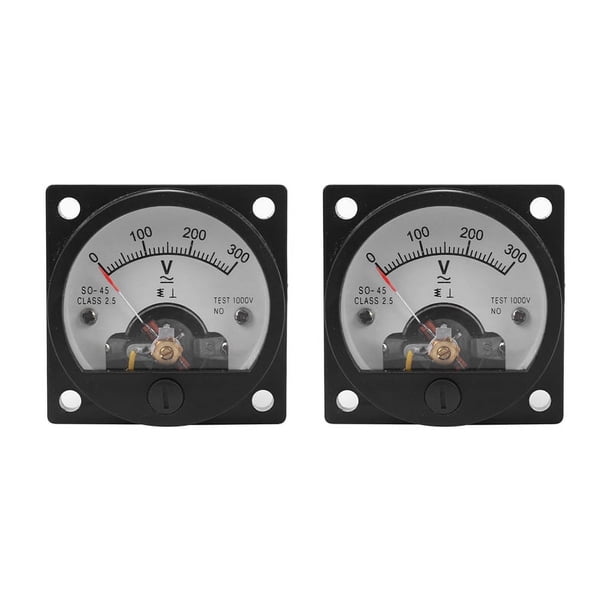 Voltímetro de panel con dial analógico redondo de 0 a 300 V CA, 2 ...