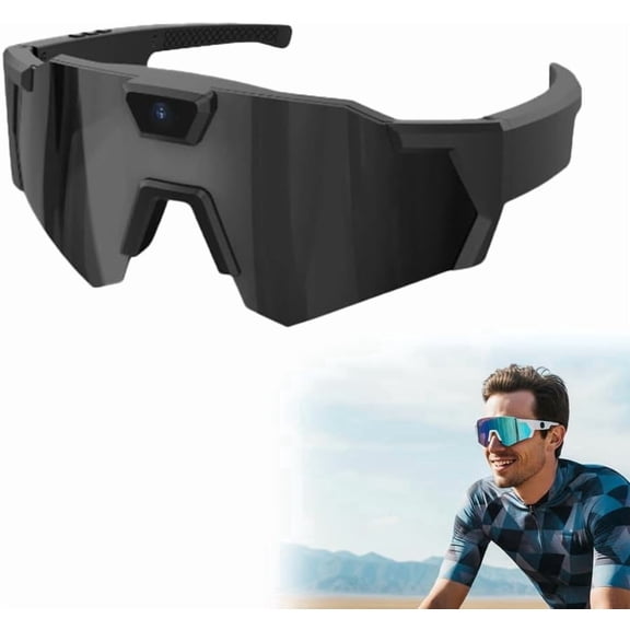 4K HD Baseball Sunglasses with Camera,2026 Upgraded Smart Camera Glasse,Smart Video Recording Glasses for Action Sports (D)
