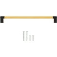thumbnail image 3 of Stone Harbor Hardware Urban Cabinet Pull, 256 Millimeters, Satin Brass with Matte Black Ends, 3 of 3