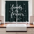 thumbnail image 2 of Family Curtains 2 Panels Set, Family is Forever Hand Drawn Typography with Little Cute Hearts Poster Style, Window Drapes for Living Room Bedroom, 55W X 39L Inches, Black and White, by Ambesonne, 2 of 3