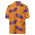 thumbnail image 6 of JGNGSHN Halloween Button Down Shirt for Men Casual Short Sleeve Hawaiian Shirt Cute Pumpkins Skull Print Tees Summer Fall Clothes, 6 of 7