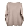 thumbnail image 4 of Vedolay Womens Sweaters Women's V Neck Long Sleeve Pullover Sweaters Casual Lapel Collar Knit Tops,Pink M, 4 of 4