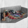 thumbnail image 6 of Art Soft Flannel Fleece Throw Blanket, Grafitti Sketchy Style Colorful Painting Human Like Face Dog Animal Image Print, Cozy Plush for Indoor and Outdoor Use, 60" x 80", Multicolor, by Ambesonne, 6 of 6