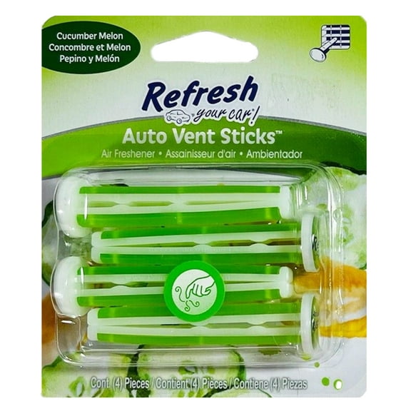 Refresh Your Car! Car Air Fresheners Vent Sticks, Odor Eliminator for Car Vent Air Freshener, Cucumber Melon