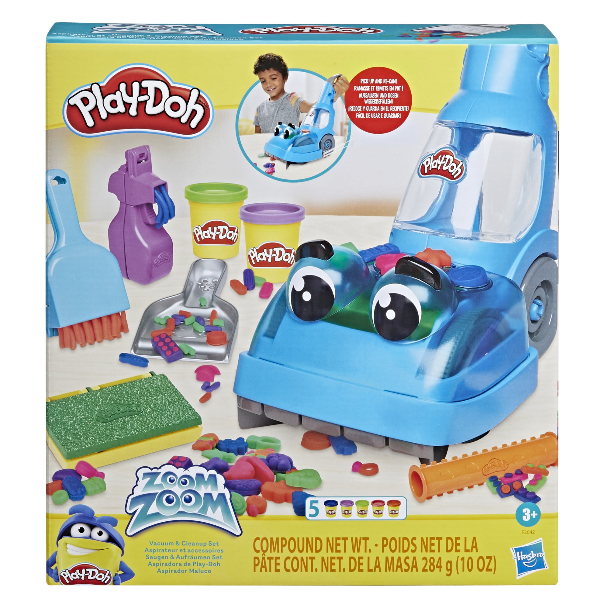  Play-Doh Zoom Vacuum and Cleanup Toy, Kids Cleaner with 5 Cans  : Toys & Games