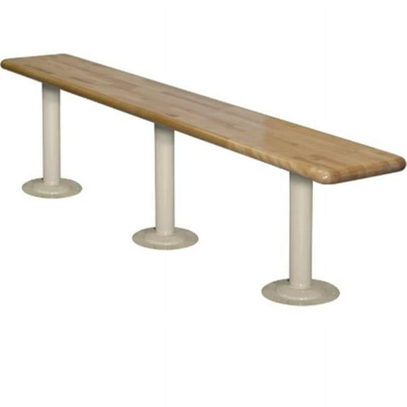 12 in. x 9 6 in. x 1.25 in. Hardwood Locker Bench with 3 Almond Pedestals