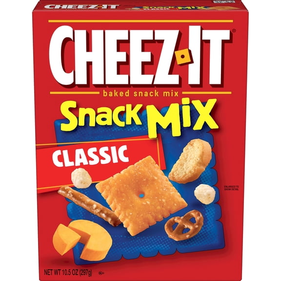 Cheez-It Snack Mix, Lunch SSF20 Snacks, Cheese Snacks, Classic, 10.5oz Box (1 Box)
