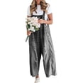 thumbnail image 2 of Sleeveless Women Denim Overalls Casual Straight Leg Jeans Jumpsuit, 2 of 5