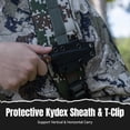thumbnail image 6 of CIVIVI High Grass Field Knife Fixed Blade Knife with 1PC Black Lanyard, Black Kydex Sheath & T-Clip, Tactical Knife with 2.93" Stonewashed 14C28N Blade Guibourtia Wood Handle C25084-3, 6 of 8