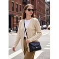 thumbnail image 2 of Women’s Cable Knit Cardigan Sweater Button Down V Neck Long Sleeve Soft Lightweight Knit Open Front Casual Fall Outerwear with Pockets, 2 of 7