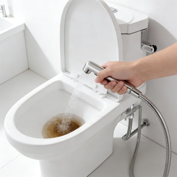Multi-Purpose Handheld Bidet Sprayer Attachment for Toilet, Stainless Steel Hose with Pressure Control