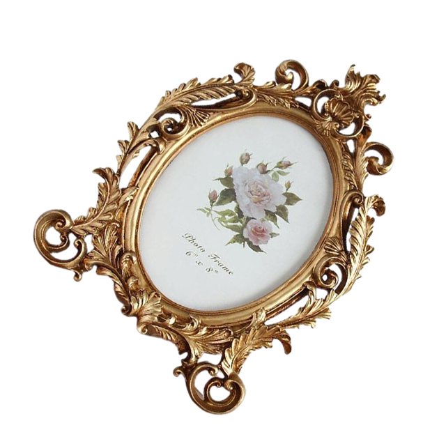 Cadre Photo Rétro Vintage 8x6'' Artisanat Baroque 5x7'' Support Photo Ovale Cadres 8 Pouces