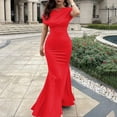 thumbnail image 5 of Women's Elegant Sleeveless Off Shoulder Bodycon Long Formal Party Evening Dress Womens Petite Dresses And Formal Dresses Satin Prom Dress Dress Gown for Women Womens Gown Dress You Wear to A Wedding, 5 of 8