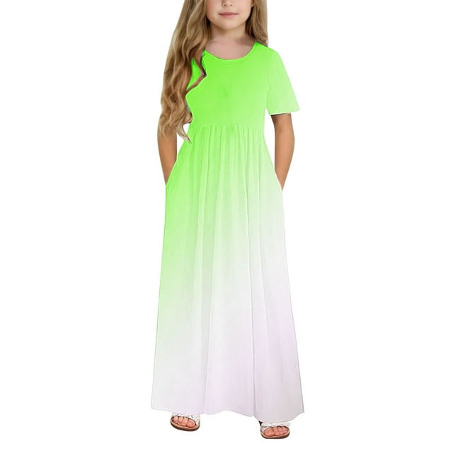 LOVZFMLL Jupe Princesse en Dentelle à Volants à Manches Courtes pour Femme Enfant Été Col Rond Broderie Nœud