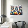 thumbnail image 3 of Nawypu Cute Cat Canvas Wall Art: Framed Cat Pictures Small Funny Kitty-Cat Babies Painting for Girl's Bedroom Bathroom Ready to Hang, 3 of 4