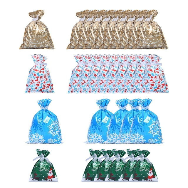 30 Uds. Bolsas de regalo con cordón de Navidad bolsas de dulces sacos de tamaños surtidos bolsas de regalo bolsas de para regalar en Navidad