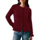 thumbnail image 1 of Suéter PRETTYGARDEN Rojo Vino Cardigan Corto con Botones Talle S, 1 of 8
