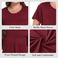 thumbnail image 5 of OutfitShow Plus Size Womens Tops Crew Neck Casual Tunic Short Sleeve Shirts Floral Blouses Loose Summer Tops, 5 of 7