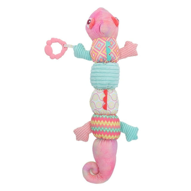 23in Multi Sensory Animal Crinkle Toy Plush Soothe Musical Stuffed Animal Activity Toy Pink