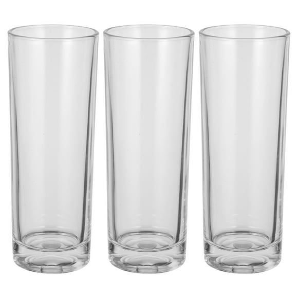 3Pcs Glass Milk Cup Transparent Beverage Juice Cup Water Coffee Mug Everyday Use Clear Glassware (L)