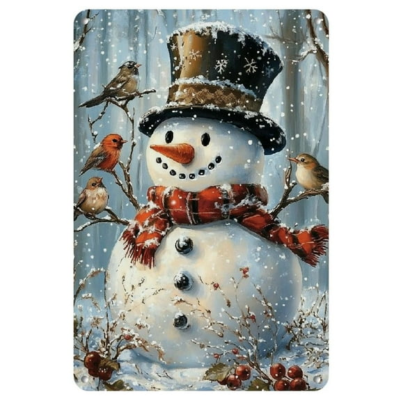 1pc Vintage Christmas Snowman Metal Tin Sign - Durable Iron Wall Art for Home, Bar, Cafe & Garage Decor, Easy Hang 8x12 Inches