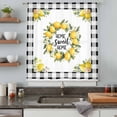 thumbnail image 5 of Summer Yellow Lemon Sheer Curtains 108 Inches Extra Long, Black Buffalo Plaid Farmhouse Light Filering Curtains, Privacy Drapes Simi Floor to Veiling Curtain for Living Room Bedroom Window Treatment, 5 of 9