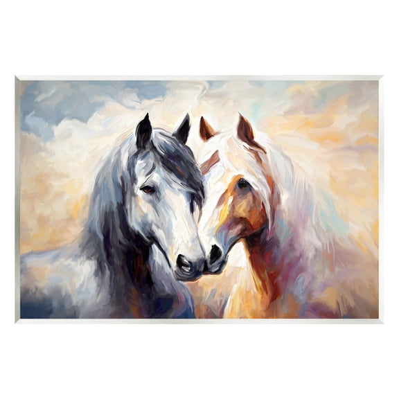 Stupell Industries Horse Pair & Sunrise Animals & Insects Painting Unframed Art Print Wall Art, 15 x 10