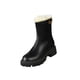 thumbnail image 5 of Botas de invierno para mujer, antideslizantes, suaves, con forro de felpa, impermeables, con cierre de cremallera, botines para clima frío, botas de Negro Yinane botas de nieve, 5 of 8
