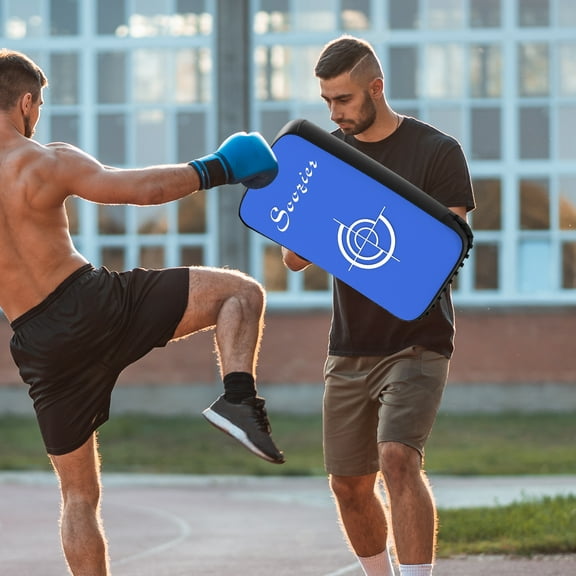 Soozier Curved Kick Shield Muay Thai Punching Pad for Martial Arts, Karate, Kickboxing, MMA, Taekwondo x 1 Unit, Blue