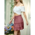 thumbnail image 6 of JWD Women's Short Skirt Summer Pleated Elastic Short Skirt Drawstring Mini Skirts Haze blue XL, 6 of 10