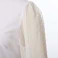 thumbnail image 6 of Afinprain Womens Clergy Dress Tab Collar Sheer Puff Sleeve Pencil Dresses, 6 of 6