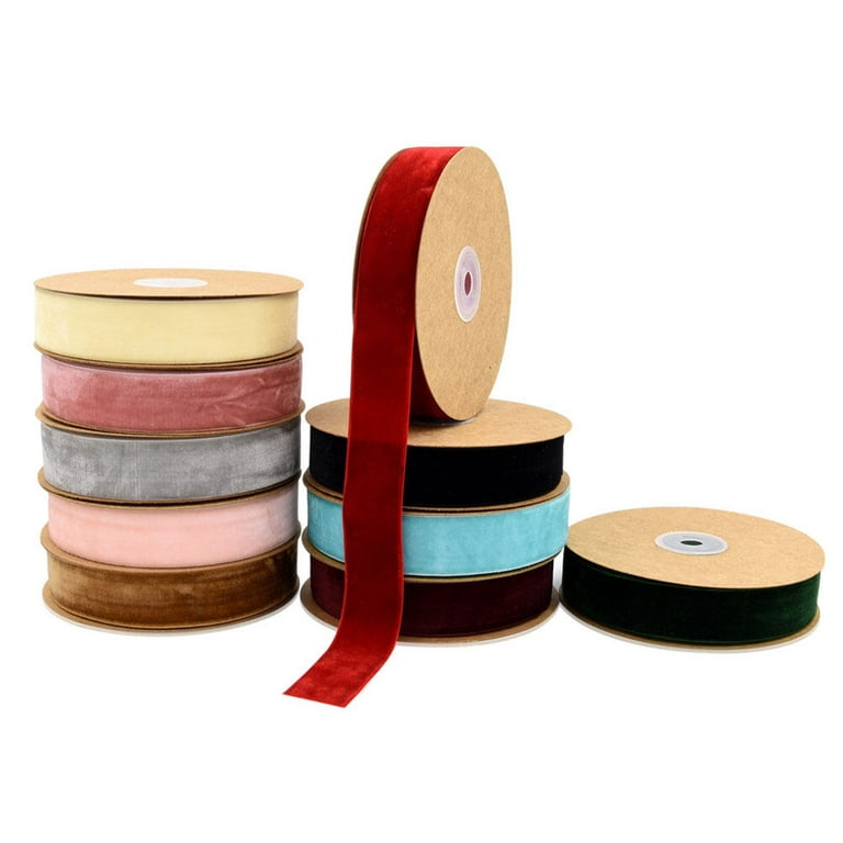 Cloth ribbon accessories 1 Roll of 2.5CM Width Non-elastic Clothes  Accessories Ribbon Gift Wrapping Flocking Ribbons DIY Decorative Strap  Ribbon Band