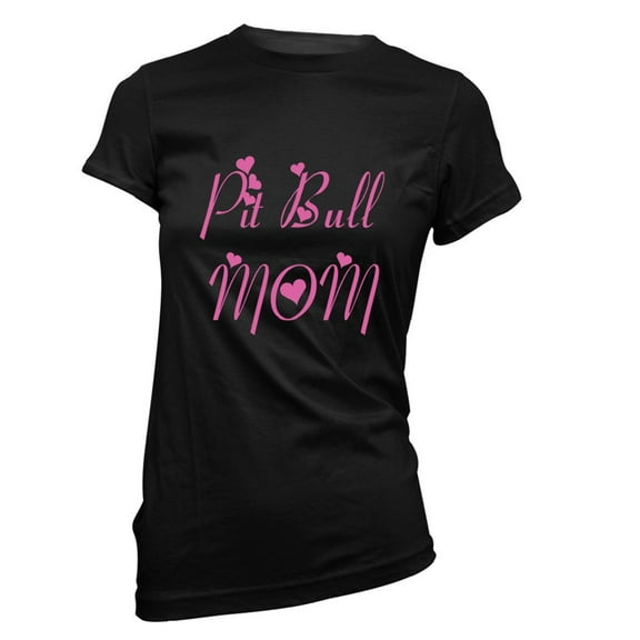 Pit Bull Mom Women's Slim Fit T-Shirt Black (2XL)