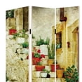 thumbnail image 2 of Foldable 3 Panel Canvas Screen with Spanish Tidings Print, Multicolor - Saltoro Sherpi, 2 of 5