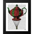 thumbnail image 2 of Fab Funky 15x18 Black Modern Framed Museum Art Print Titled - Flying Teapot 2 Red and Green, 2 of 5