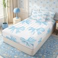 thumbnail image 2 of Erosebridal Ethereal Brush Bow Zipper Queen Comforter Set with Fitted Sheet and 2 Pillowcases,Fresh Crisp Base Zipper Bedding Set,Sky Blue,4 Pieces,Reversible, 2 of 6