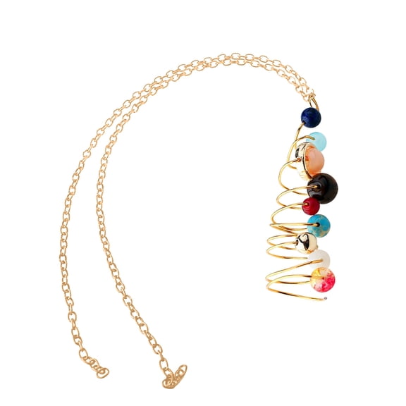 Yooshoverk Ladies Fashion Winding Universe Solar System Bead Necklace Jewelry, butterfly costume women, gold jewelry for women