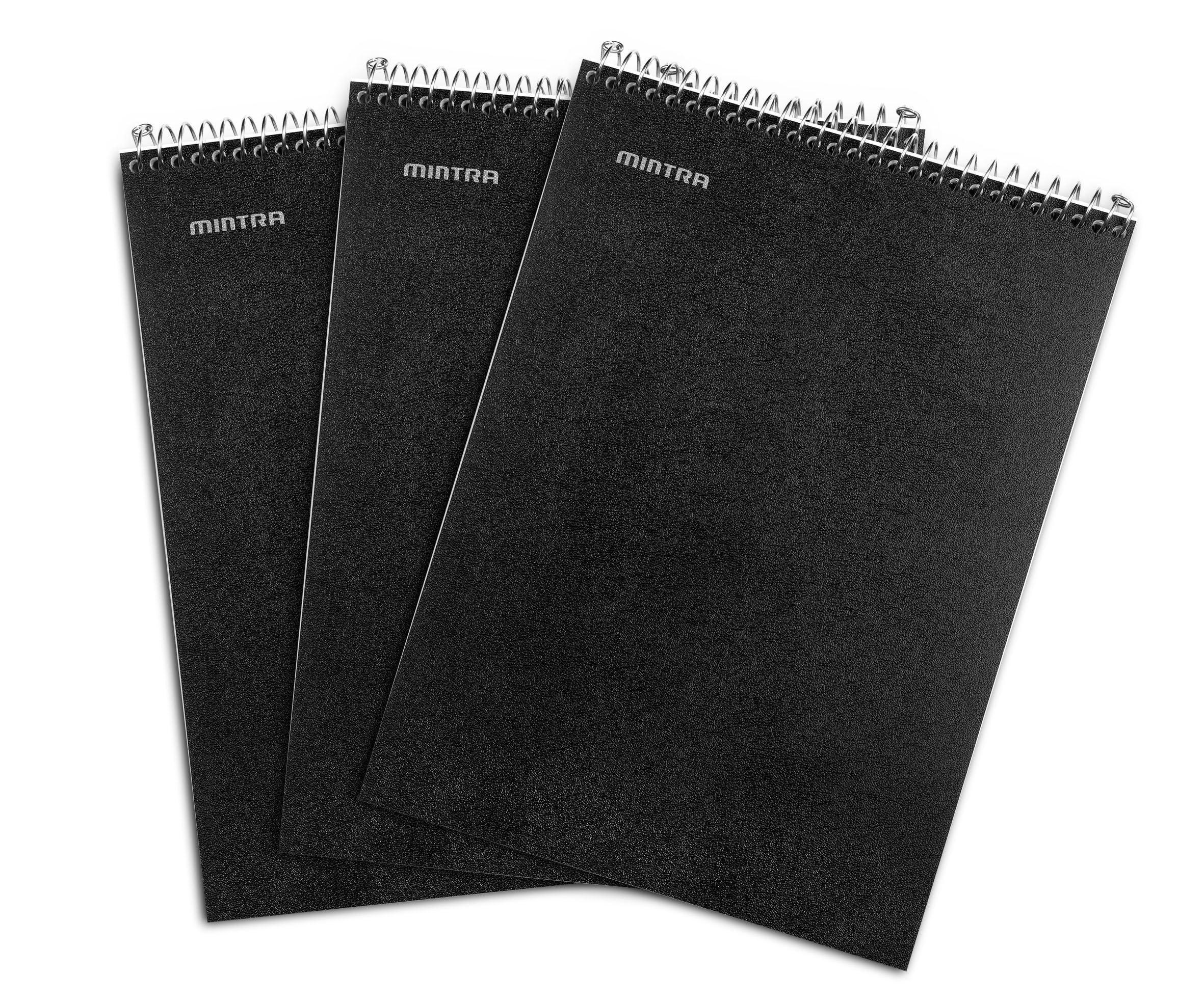 Black, Green, Orange, College Ruled Professional Business Mintra Office Top Bound Durable Spiral Notebooks - School Left-Handed Office 3 Pack Moisture Resistant Cover 100 Sheets Strong Back 