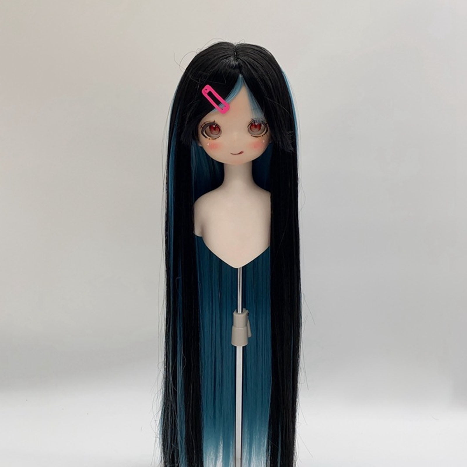 Fashionable Doll Long Straight With Dual Color Simulation Soft
