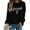 Black, variant on Women's Fashionable Casual Long Sleeve Printed Pullover Sweatshirt Blessed Design Comfort Top for Women Loose Fit Streetwear,Gray,XL