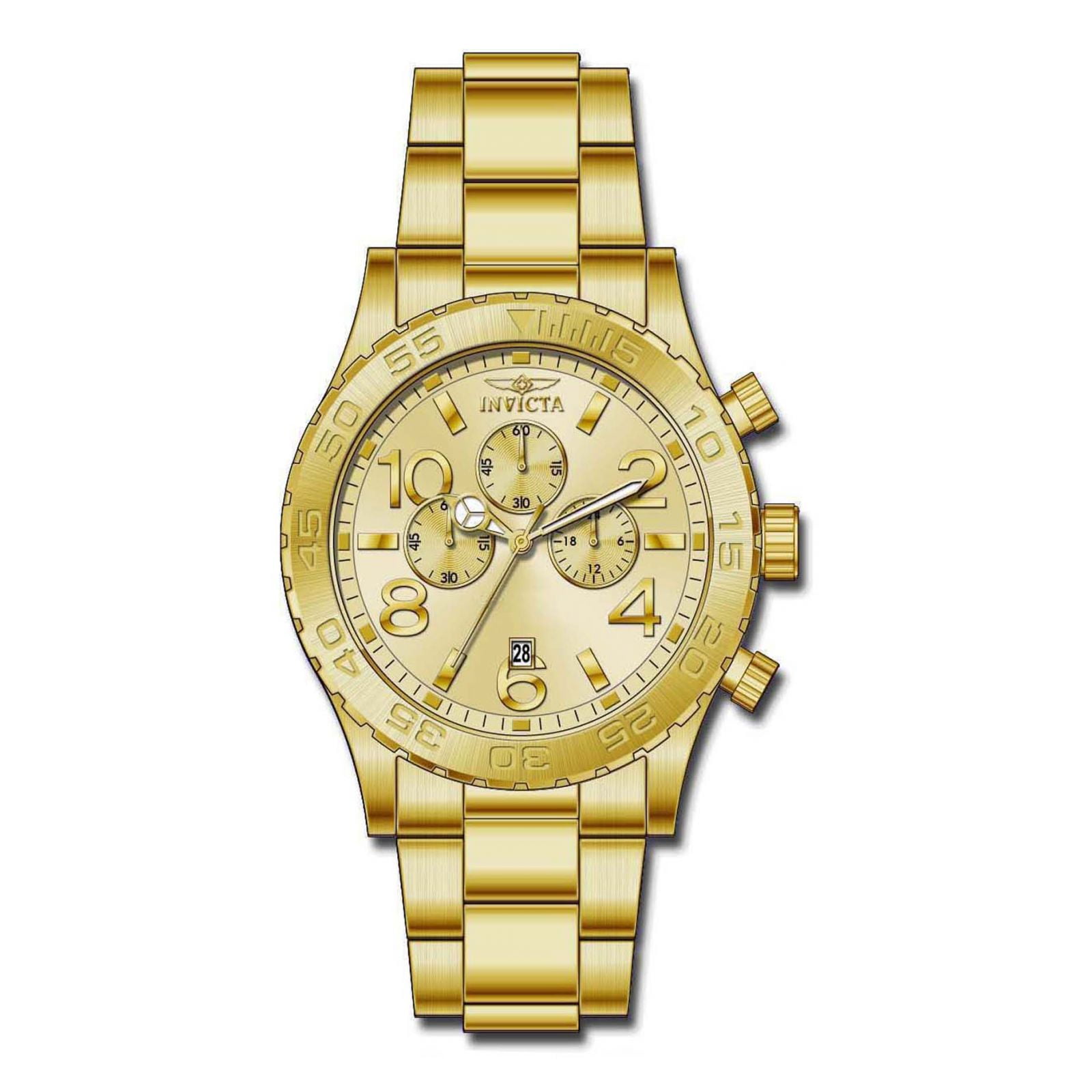 Invicta Men's 1270 Specialty Quartz Chronograph Gold Dial Watch